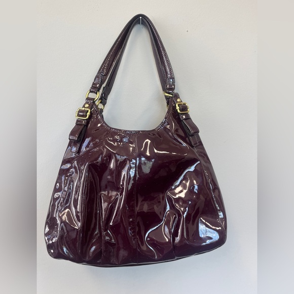 COACH Purple Patent Leather Madison Bag Purse - Picture 3 of 11